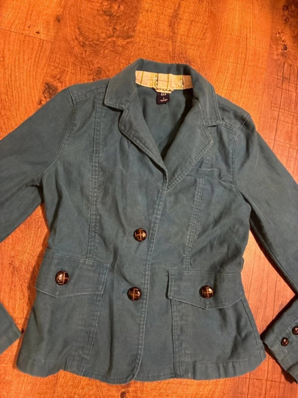 Women's Teal Tailored Button Blazer Jacket Size 6